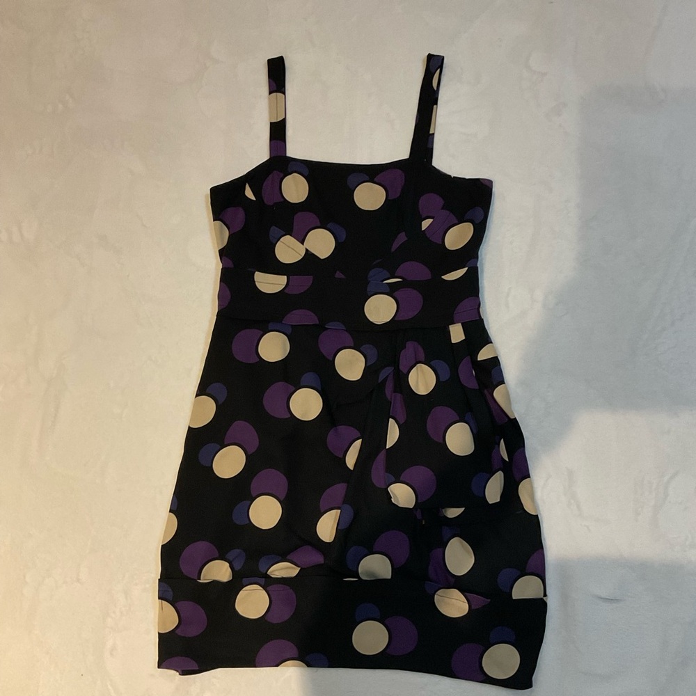 Marc By Marc Jacobs Black, purple, and White Sleeveless Mini Dress size 8